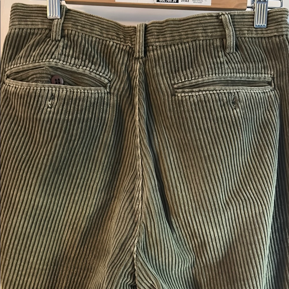 Black Corduroy Relaxed Fit Pants - Picture 3 of 4